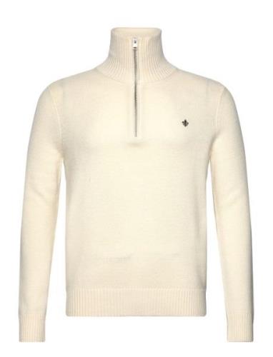 Hertford Half Zip Tops Knitwear Half Zip Jumpers Cream Morris