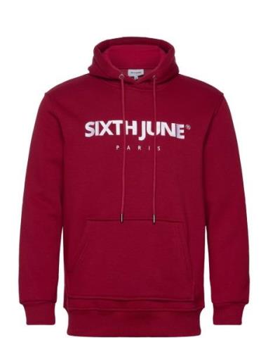 Essentiel Ls Hoodie Tops Sweat-shirts & Hoodies Hoodies Red SIXTH JUNE