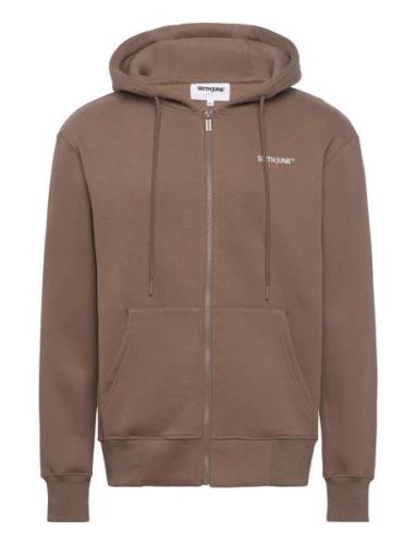 Essentiel Bit Ls Zip Up Hoo Tops Sweat-shirts & Hoodies Hoodies Brown ...