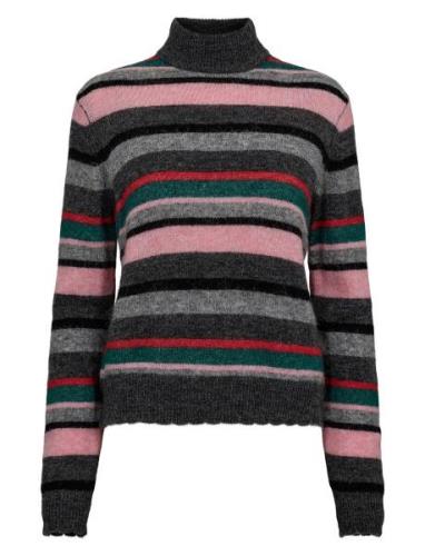 Nuriette Stripe Highneck Pullover Tops Knitwear Turtleneck Multi/patte...