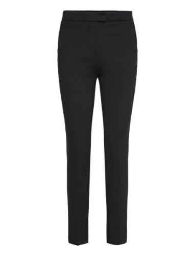 Rome-Knit Straight Trousers Bottoms Trousers Straight Leg Black Mango