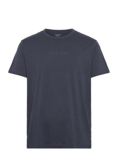 S/S Crew Neck Tops T-shirts Short-sleeved Navy Calvin Klein