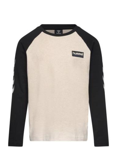 Hmlmelvin T-Shirt L/S Tops T-shirts Long-sleeved T-shirts Beige Hummel