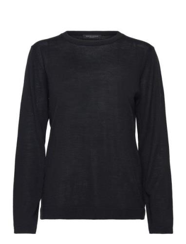 Charlenebbround Neck Knit Tops Knitwear Jumpers Black Bruuns Bazaar