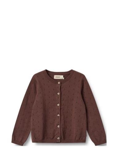 Knit Cardigan Maia Tops Knitwear Cardigans Burgundy Wheat