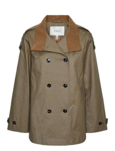 Yaspark Short Parka Coat S. Tynn Kåpe Green YAS