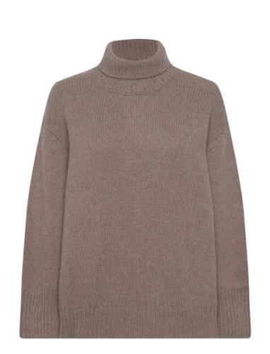 Lr-Perle Tops Knitwear Turtleneck Brown Levete Room