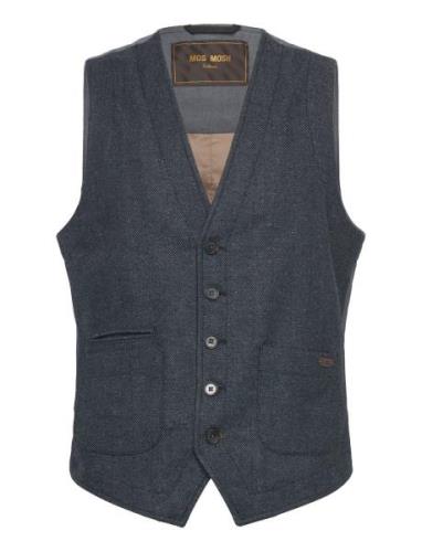 Mmgmason Herringb Waistcoat Dressvest Navy Mos Mosh Gallery