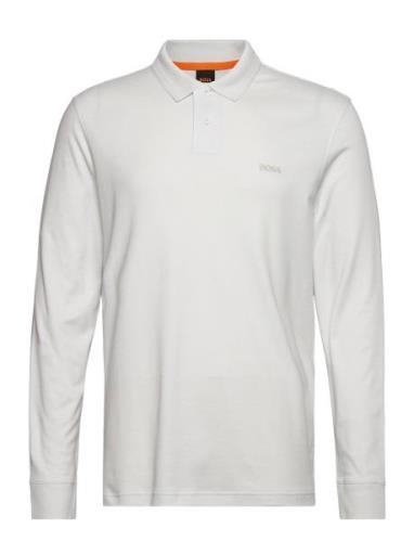 Pe_Interlock_Long Tops Polos Long-sleeved White BOSS