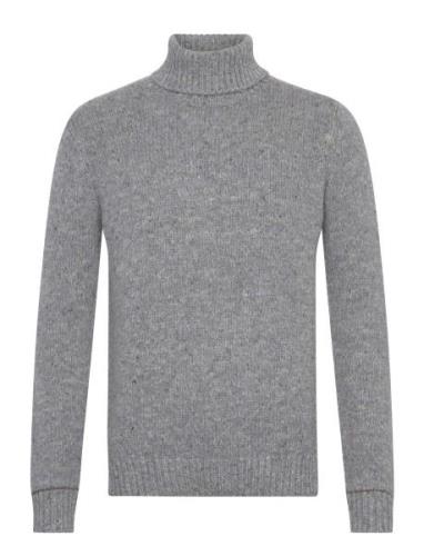 Mmggiorgio Autumn Roll Neck Knit Tops Knitwear Turtlenecks Grey Mos Mo...