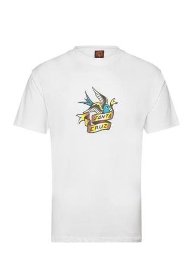 Sommer Sparrow Front Tops T-shirts Short-sleeved White Santa Cruz