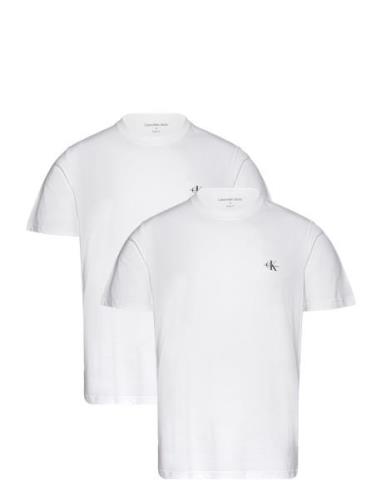 2 Pack Monologo T-Shirt Tops T-shirts Short-sleeved White Calvin Klein...