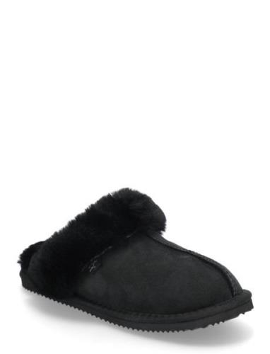 Rhbrisbane Shearling Reversed Slipp Slippers Tøfler Black Rosemunde