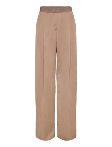 Wide Leg Long Pants, 2261 Satin Bottoms Trousers Wide Leg Beige STINE ...