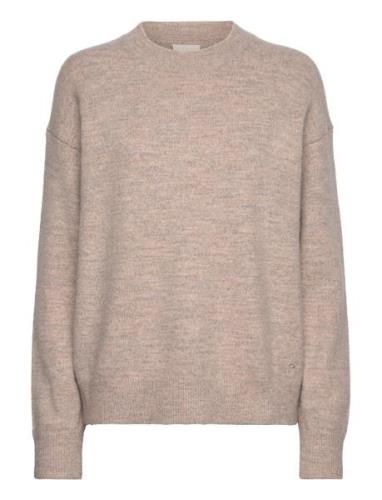 Soft Heather C-Neck Sweater Tops Knitwear Jumpers Beige Calvin Klein