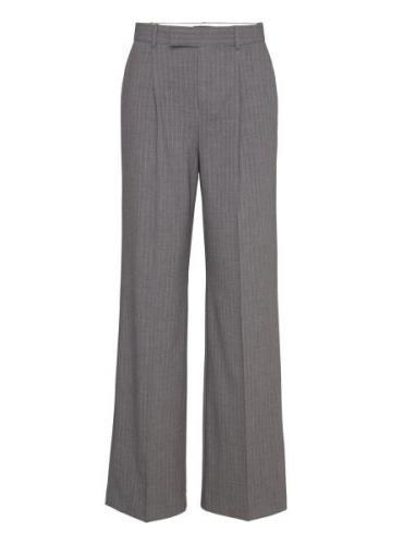 Pinstripe Suit Trousers Bottoms Trousers Suitpants Grey Mango