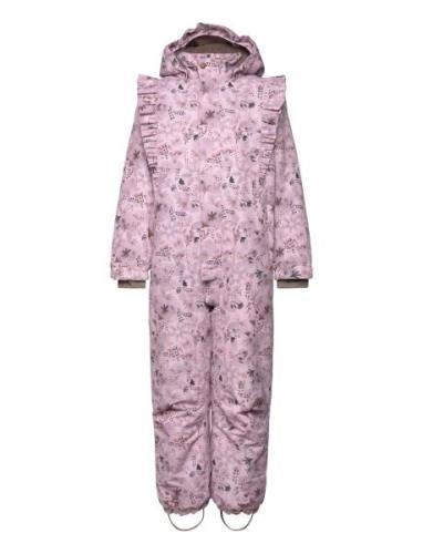 Snowsuit W. Frills Outerwear Coveralls Snow-ski Coveralls & Sets Purpl...