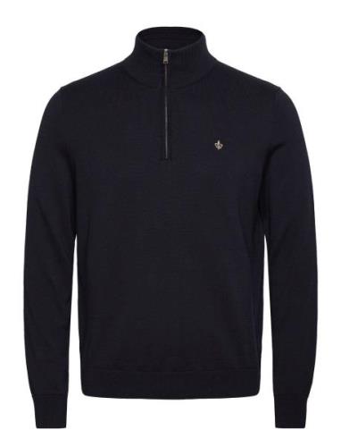 Brian Half Zip Tops Knitwear Half Zip Jumpers Black Morris