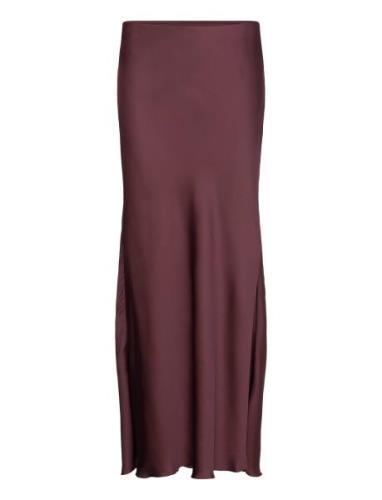 Skirt Mary Langt Skjørt Burgundy Lindex