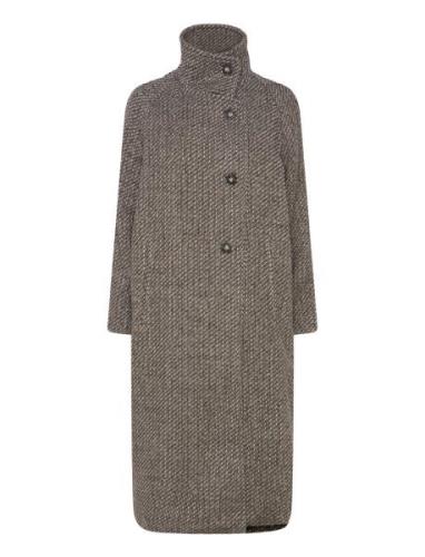 Fawnsz Long Coat Outerwear Ullfrakk Frakk Grey Saint Tropez