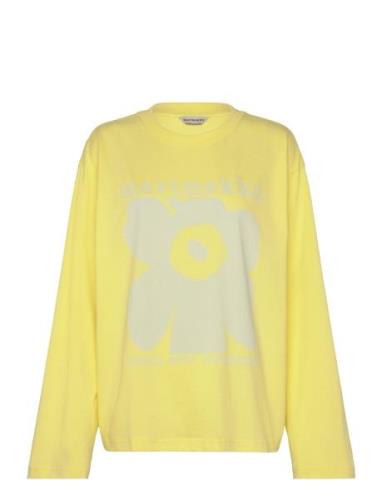 Reunat Unikko Placement Tops T-shirts & Tops Long-sleeved Yellow Marim...