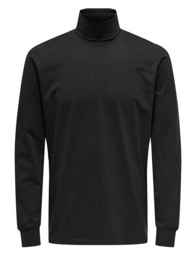 Onsarbor Reg Roll Neck Tops Knitwear Turtlenecks Black ONLY & SONS