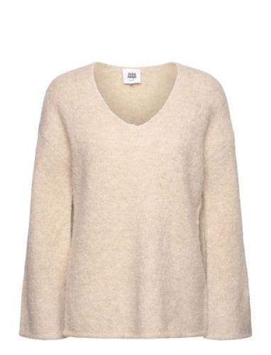 Harmony Bouclé Knitted Sweater Tops Knitwear Jumpers Cream Twist & Tan...