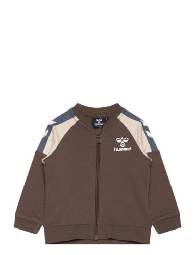 Hmlherman Zip Jacket Tops Sweat-shirts & Hoodies Sweat-shirts Brown Hu...