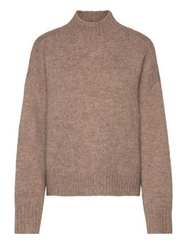 Chunky Knit Pullover Tops Knitwear Turtleneck Brown Rosemunde