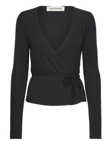 Blouse Tops T-shirts & Tops Long-sleeved Black Sofie Schnoor