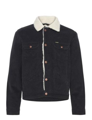 124Mj Sherpa Dongerijakke Denimjakke Black Wrangler