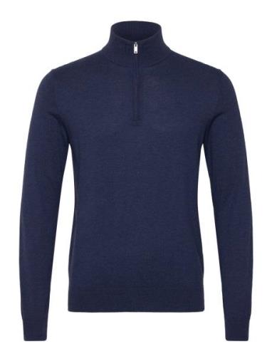 Cotton Cashmere Hzip Tops Knitwear Half Zip Jumpers Navy Hackett Londo...