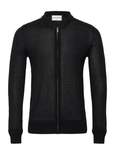 Bs Alon Regular Fit Knitwear Tops Knitwear Full Zip Jumpers Black Bruu...