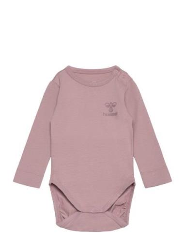 Hmlmino Body L/S Langermet Bodysuit Pink Hummel