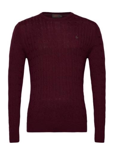 Merino Cable Ck Tops Sweat-shirts & Hoodies Sweat-shirts Burgundy Morr...