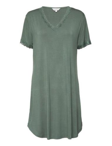 Bamboo Short Sleeve Nightdress With Nattkjole Green Lady Avenue