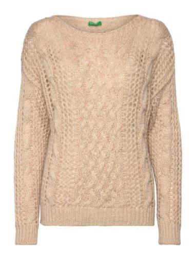 Sweater L/S Tops Knitwear Jumpers Beige United Colors Of Benetton