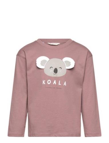 T-Shirt Koala Tops T-shirts Long-sleeved T-shirts Pink Mango