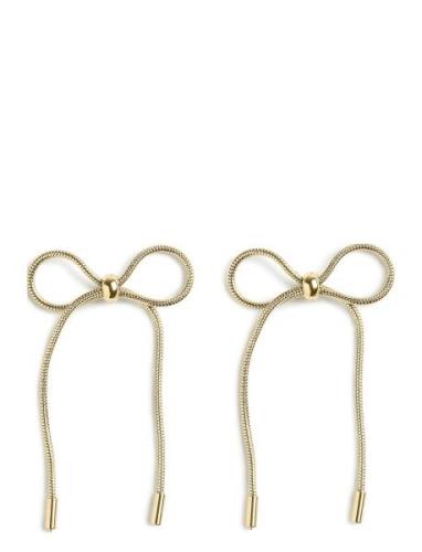 Pcpernille Bow Earrings Øredobber Smykker Gold Pieces