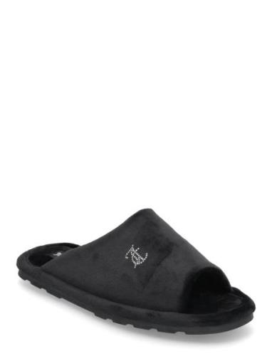 Vivien Velour Padded Slipper Slippers Tøfler Black Juicy Couture