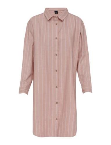 Pilen Yarndyed Flannel Night Shirt Pyjamas Pink Høie Of Scandinavia