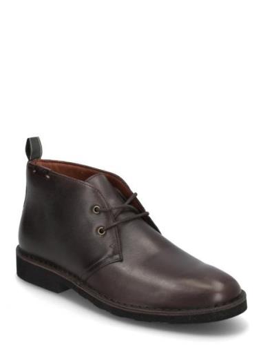 Talan Leather Chukka Boot Støvletter Med Snøring Brown Polo Ralph Laur...