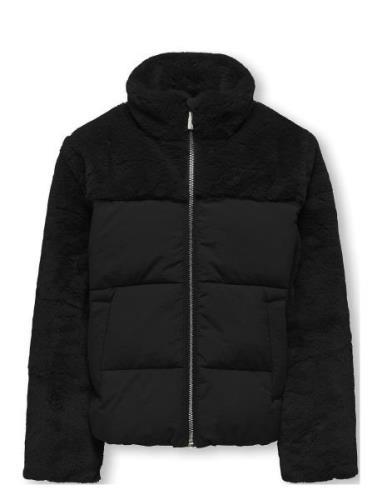 Kogwanja Fur Puffer Mix Coat Otw Fôret Jakke Black Kids Only