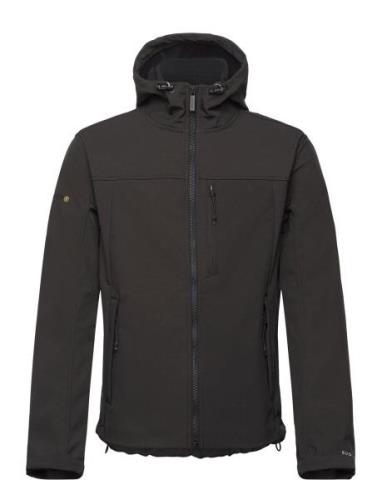 Hooded Soft Shell Trekker Jkt Tynn Jakke Black Superdry