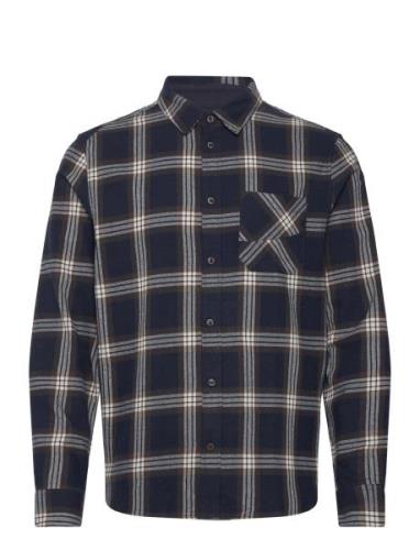 New York Pkt Check Ls Tops Shirts Casual Navy Gabba