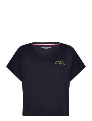 Ss T-Shirt Gold Embroidery Topp Navy Tommy Hilfiger