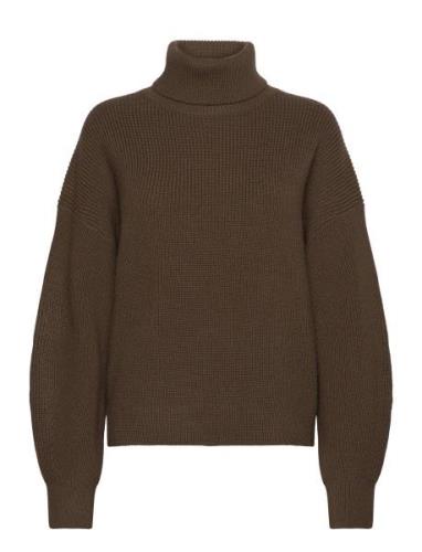 Fernadina Tops Knitwear Turtleneck Khaki Green BOSS