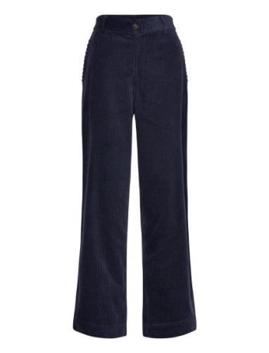 Corduroy Pants - Carly Bottoms Trousers Wide Leg Navy Rabens Sal R