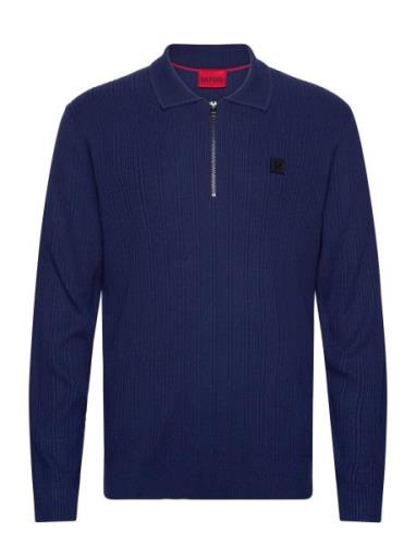 Sastoro Tops Knitwear Half Zip Jumpers Navy HUGO