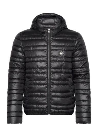 Rev Lw Hooded Puffer Fôret Jakke Black Michael Kors